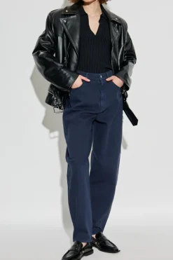 Emporio Armani GRANATOWY Jeansy z wysokim stanem