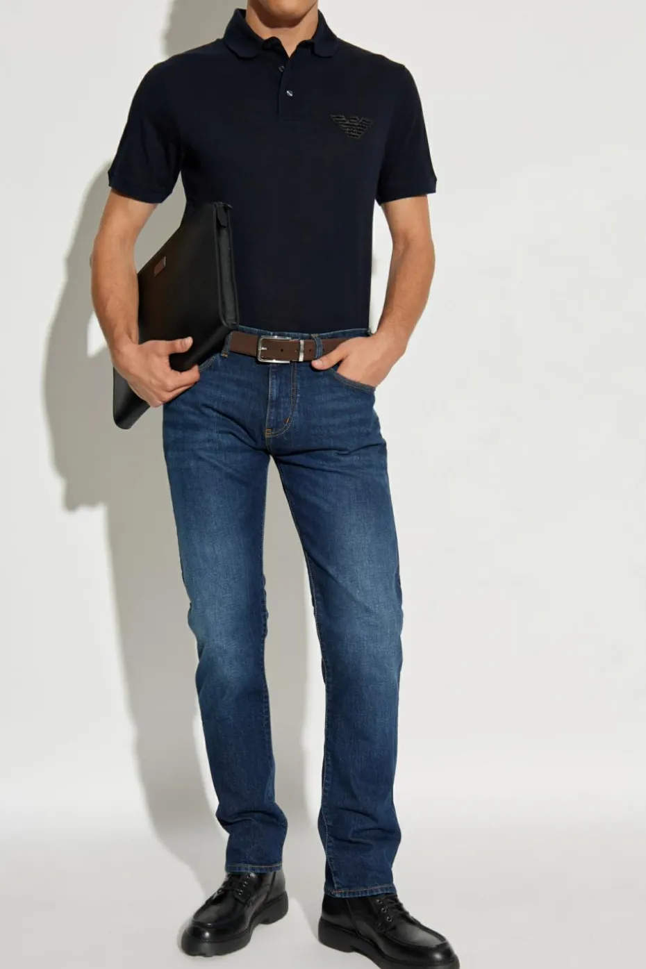 Emporio Armani GRANATOWY Jeansy typu `Regular Fit`