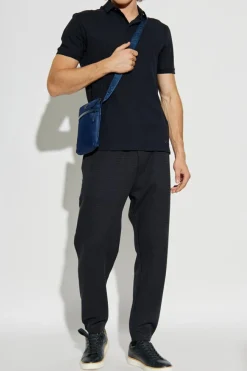 Emporio Armani GRANATOWY Bawełniane polo