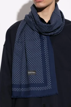 Emporio Armani GRANATOWY Wełniany szal