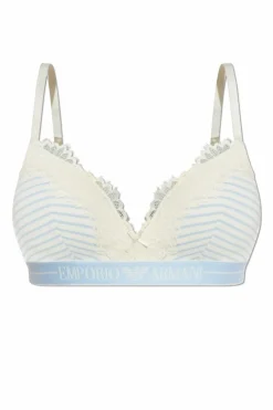 Emporio Armani jasnoniebieski Biustonosz ze wzorem w pasy