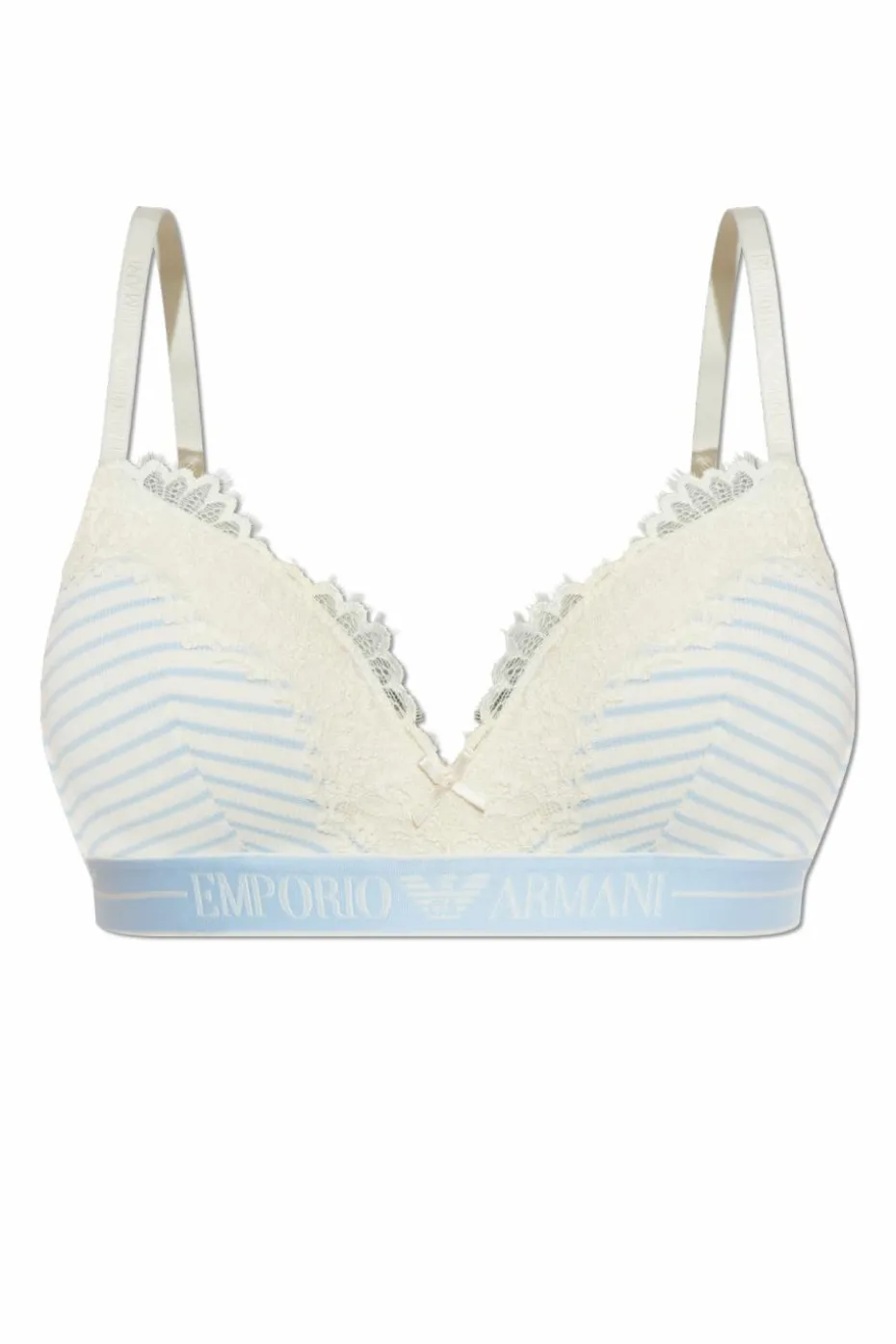 Emporio Armani jasnoniebieski Biustonosz ze wzorem w pasy