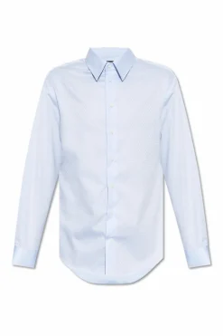 Emporio Armani jasnoniebieski Bawełniana koszula