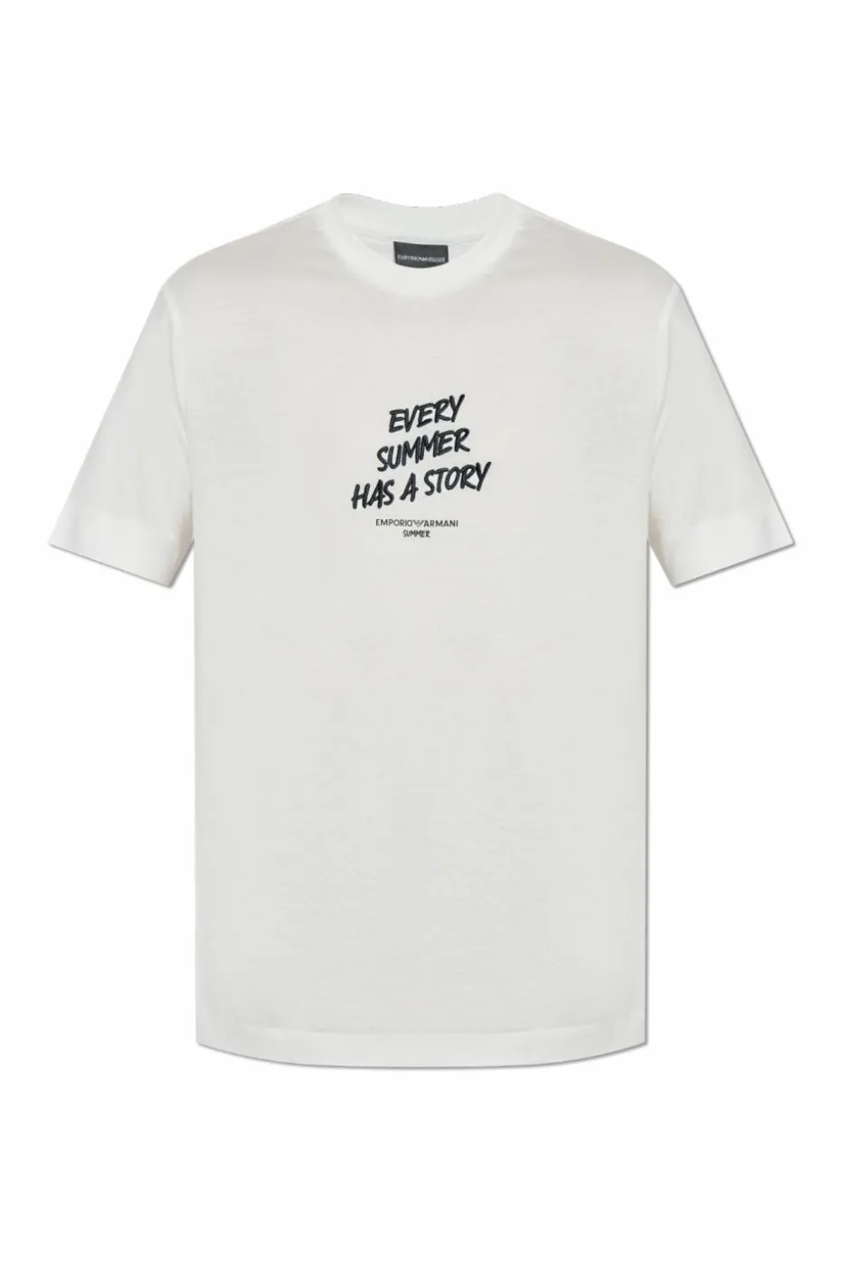 Emporio Armani kremowy T-shirt z logo
