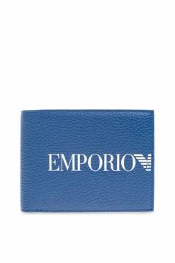 Emporio Armani NIEBIESKI Składany portfel z logo