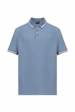 Emporio Armani NIEBIESKI Bawełniane polo