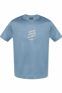 Emporio Armani NIEBIESKI T-shirt z okrągłym dekoltem