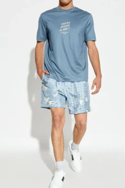 Emporio Armani NIEBIESKI T-shirt z okrągłym dekoltem
