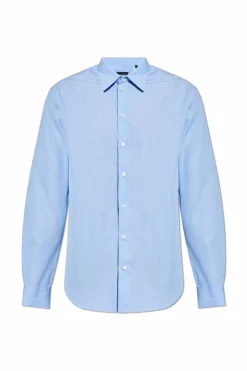 Emporio Armani NIEBIESKI Bawełniana koszula
