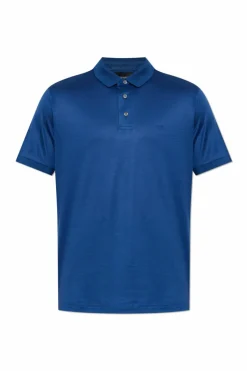 Emporio Armani NIEBIESKI Polo z logo