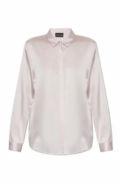 Emporio Armani RÓŻOWY Jedwabna koszula.