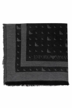 Emporio Armani SZARY Chusta z logo