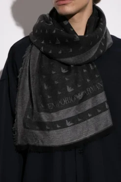Emporio Armani SZARY Chusta z logo