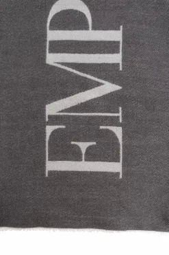 Emporio Armani SZARY Szal z logo