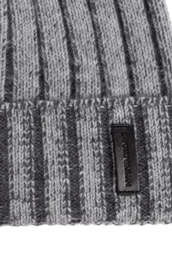 Emporio Armani SZARY Wełniana czapka