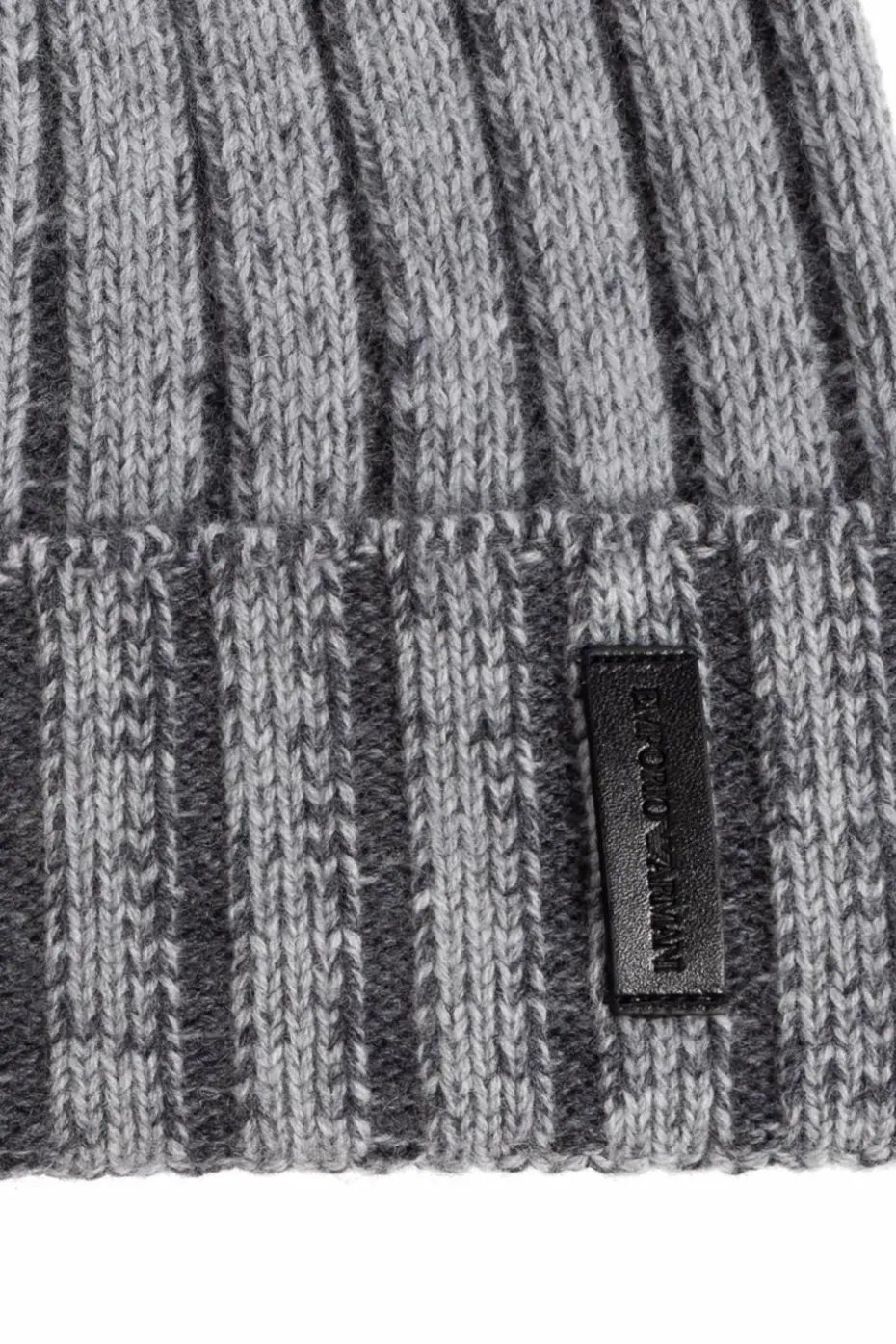 Emporio Armani SZARY Wełniana czapka