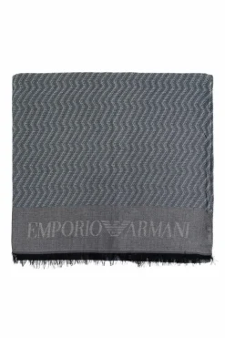 Emporio Armani SZARY Wzorzysty szal