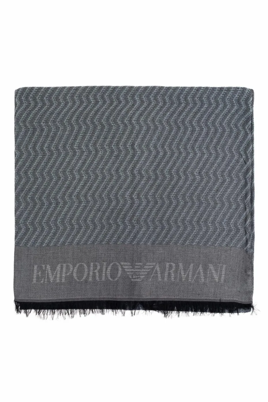 Emporio Armani SZARY Wzorzysty szal