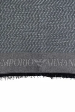Emporio Armani SZARY Wzorzysty szal