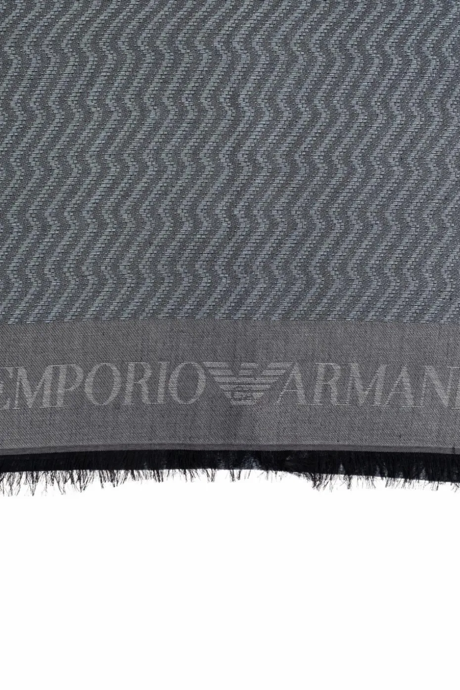 Emporio Armani SZARY Wzorzysty szal