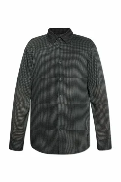 Emporio Armani SZARY Wzorzysta koszula