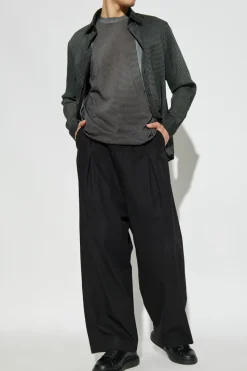 Emporio Armani SZARY Wzorzysta koszula