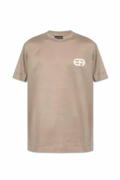 Emporio Armani ZIELONY T-shirt z logo