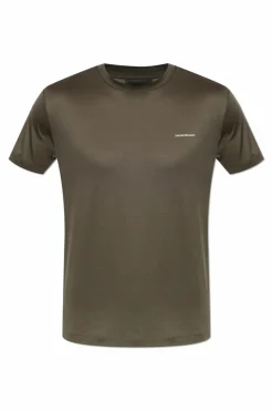 Emporio Armani ZIELONY T-shirt z nadrukowanym logo