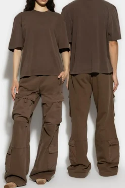ENTIRE STUDIOS BRĄZOWY Bawełniany t-shirt