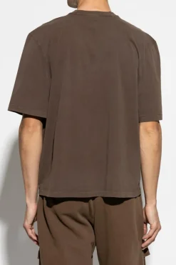 ENTIRE STUDIOS BRĄZOWY Bawełniany t-shirt
