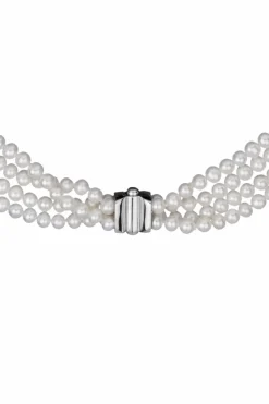 EÉRA SREBRNY Choker z perłami