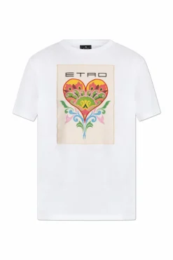 Etro BIAŁY T-shirt z haftem
