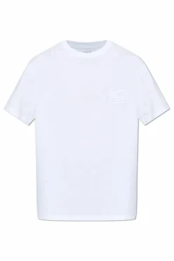 Etro BIAŁY T-shirt z wyszytym logo