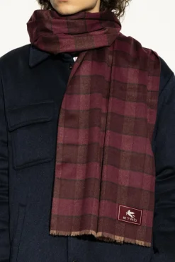 Etro BORDO Szal w kratę
