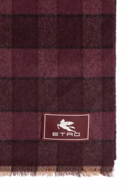 Etro BORDO Szal w kratę