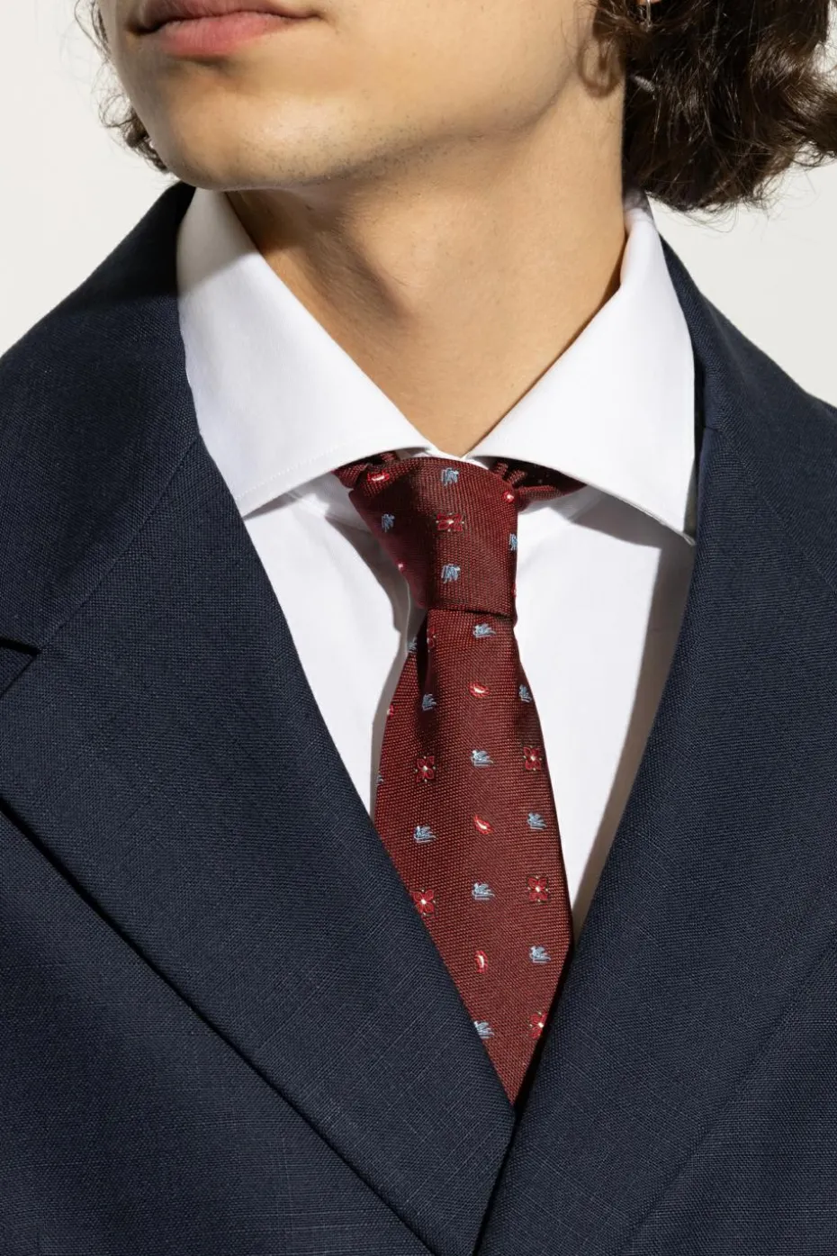 Etro BORDO Wzorzysty krawat
