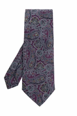 Etro FIOLETOWY Wzorzysty krawat
