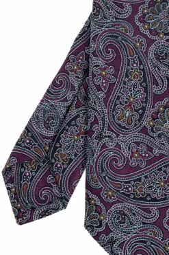 Etro FIOLETOWY Wzorzysty krawat