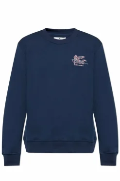 Etro GRANATOWY Bluza z wypukłym logo