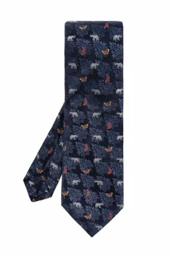 Etro GRANATOWY Jedwabny krawat
