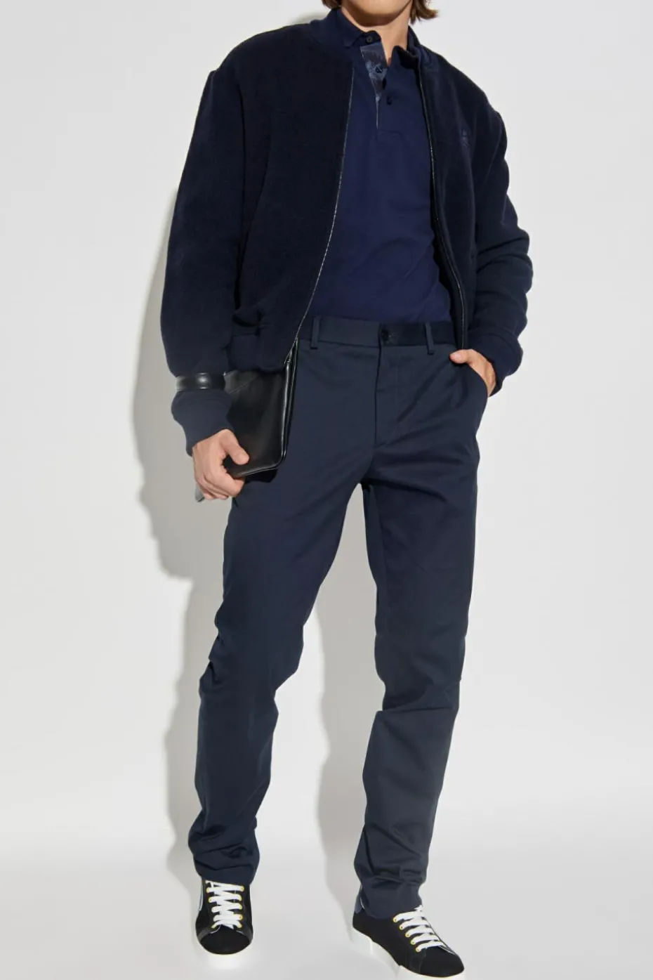 Etro GRANATOWY Polo z logo