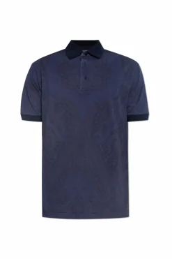 Etro GRANATOWY Polo ze wzorem