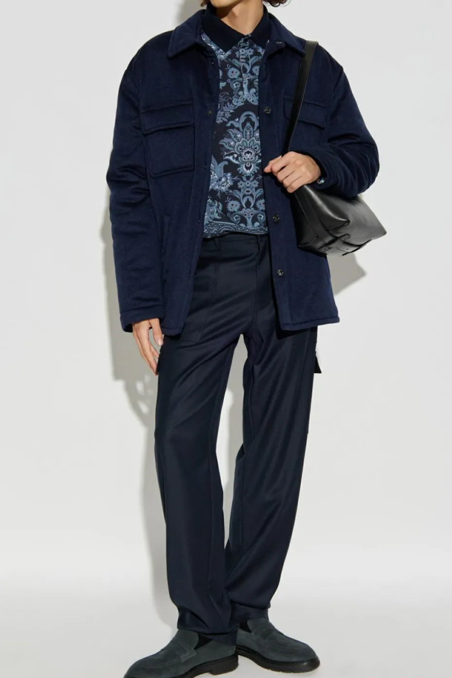 Etro GRANATOWY Spodnie typu `cargo`