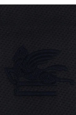 Etro GRANATOWY Szal z logo