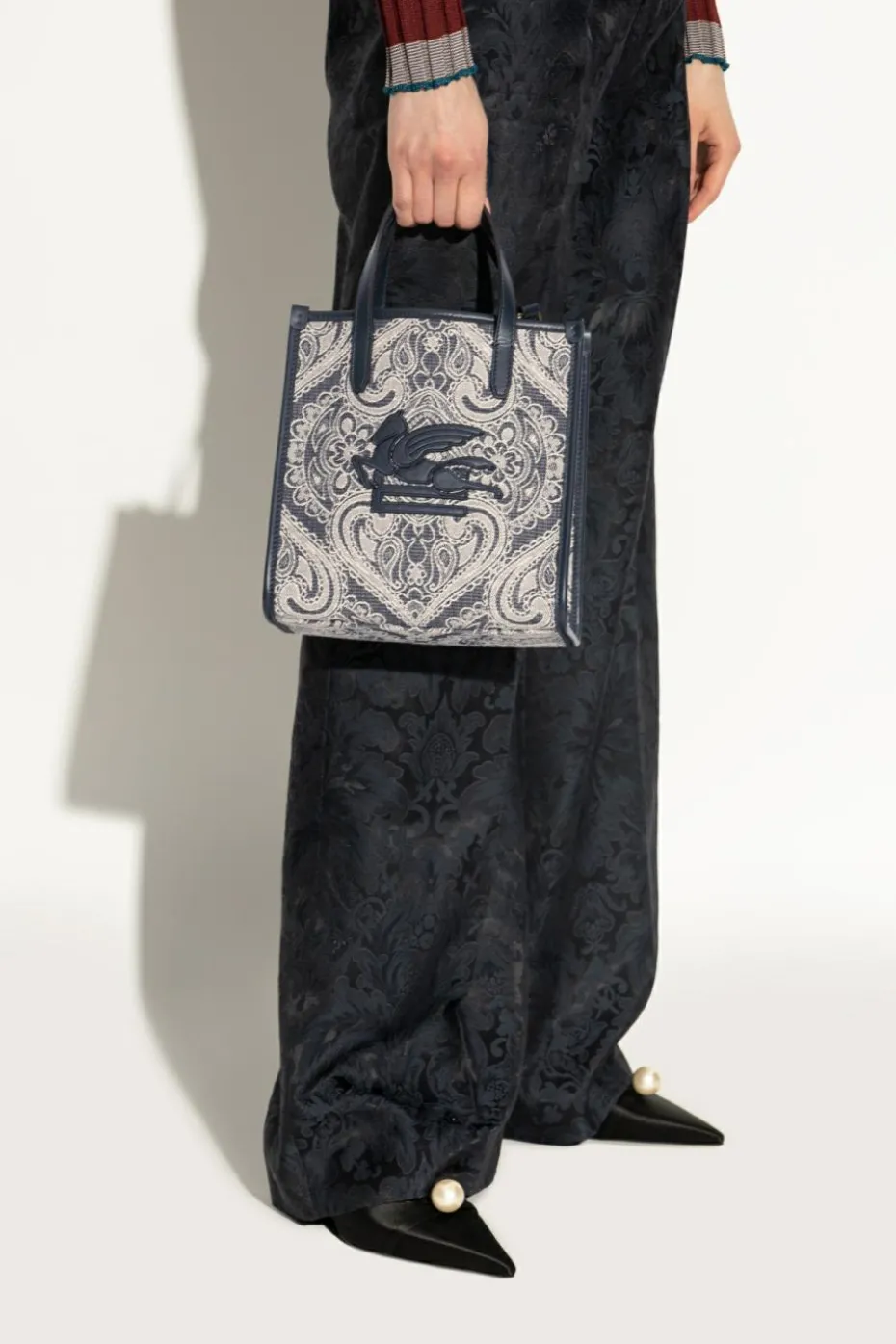 Etro GRANATOWY Torba do ręki