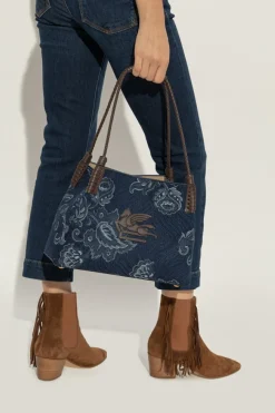 Etro GRANATOWY Torba typu `shopper`