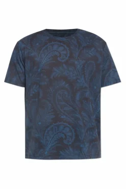 Etro GRANATOWY T-shirt ze wzorem