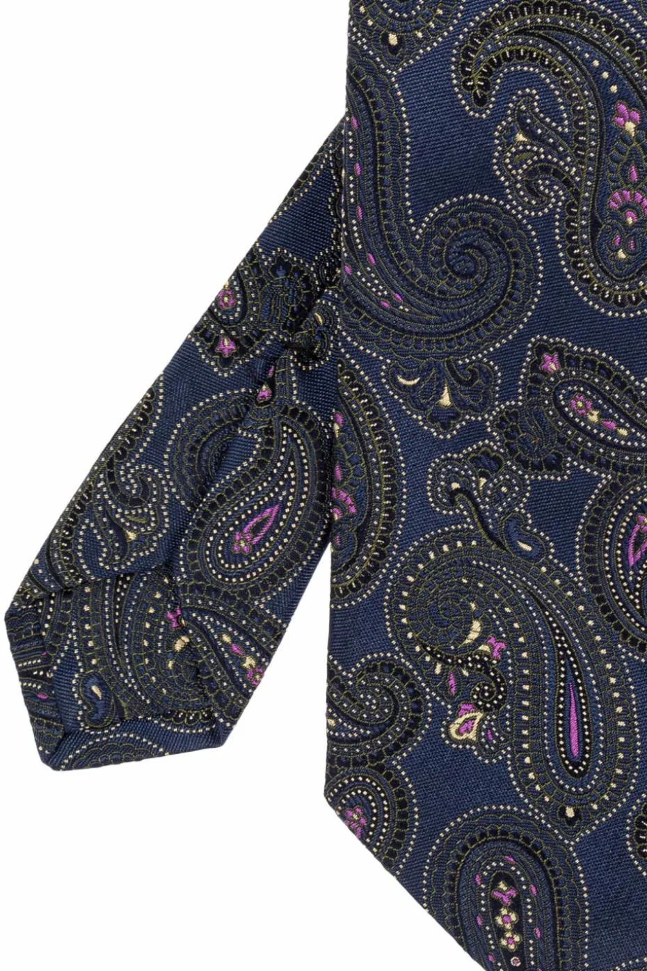 Etro GRANATOWY Wzorzysty krawat