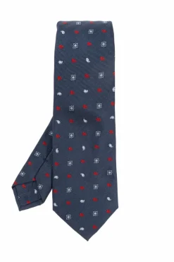 Etro GRANATOWY Wzorzysty krawat