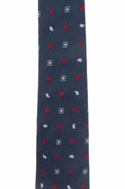 Etro GRANATOWY Wzorzysty krawat